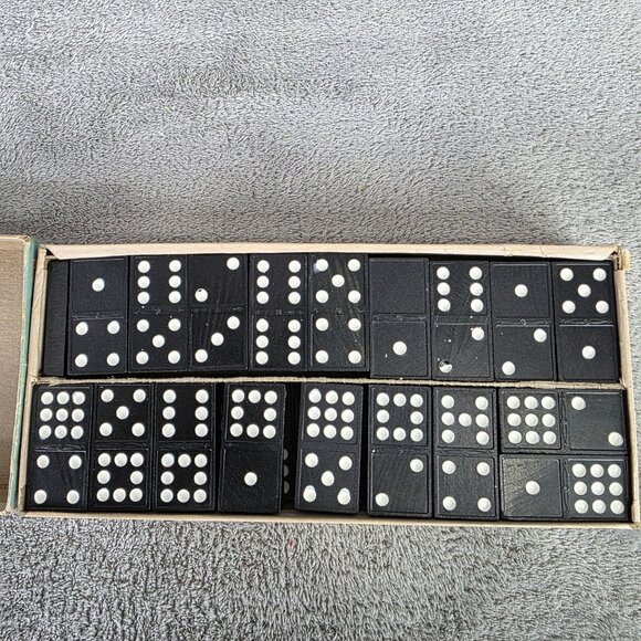 1970 Vintage Milton Bradley Double Nine Dragon Wooden Dominoes Game Complete - Picture 4 of 4